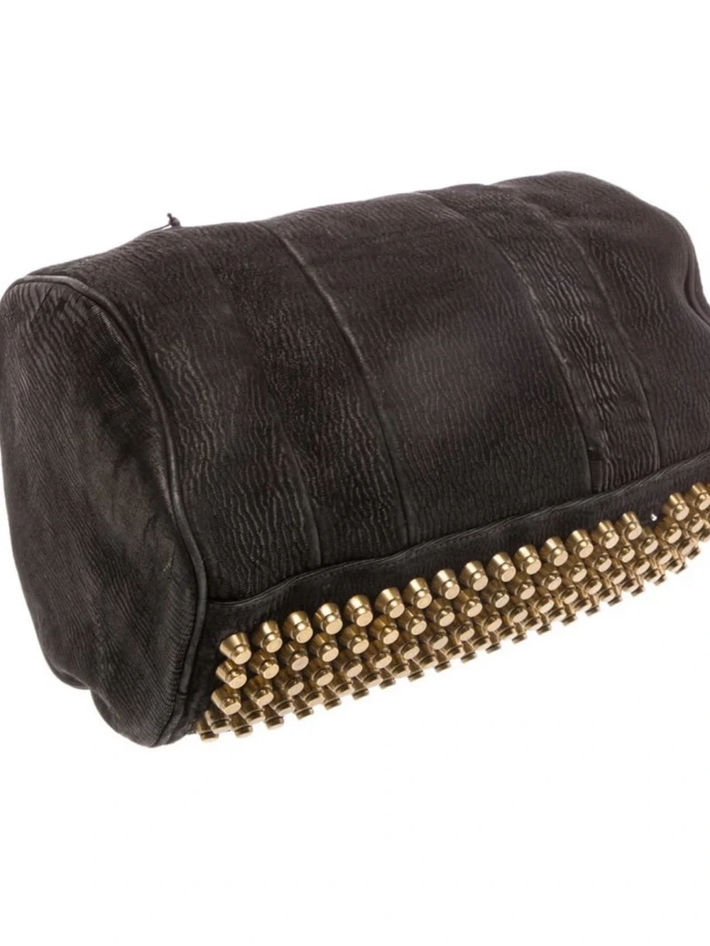 Alexander Wang Black Leather Satchel with Studded Base **missing stud**